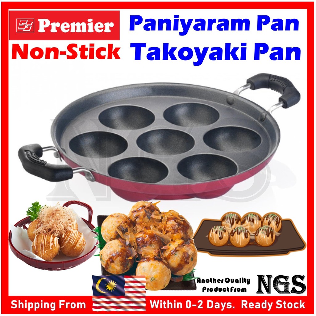 (Made in India) Premier NonStick Paniyaram Pan Takoyaki Pan Pancake