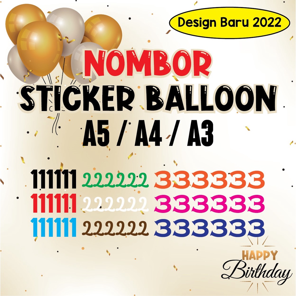 STICKER NOMBOR BALLON MURAH | Shopee Malaysia