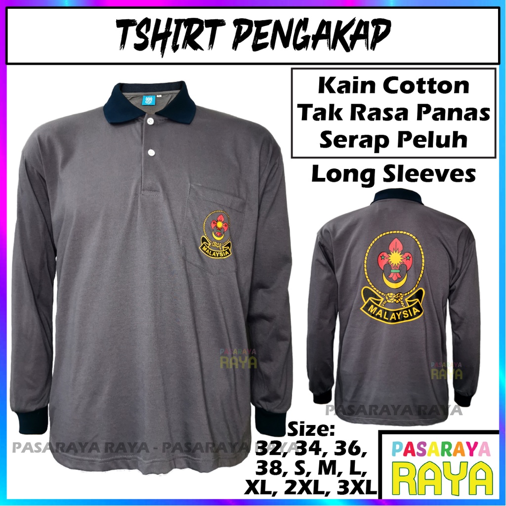 T-Shirt Pengakap Uniform Sekolah Lengan Panjang Baju Tshirt KOKURIKULUM ...