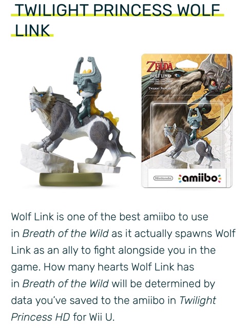 Wolf Link Amiibo For Nintendo Switch Wii U 3ds Legend Of Zelda Breath Of The Wild Shopee Malaysia