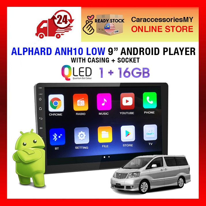Toyota Alphard ANH10 2002 - 2007 (lLow Spec) - 9 Inch Android Player