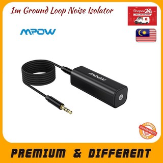 Extended 3.5mm Audio Cable Black 3.3 Feet Mpow Ground Loop Noise Isolator for Car Audio and Home Stereo System with 1 Meter 