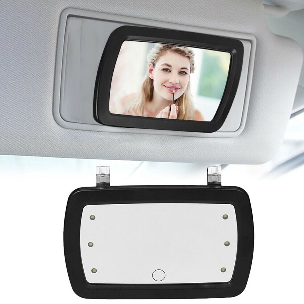 Led Lighted Clip On Sun Visor Vanity Mirror Car Automobile Light Cover Touch Switch Shopee Malaysia