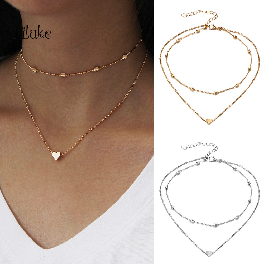LK/_ Fashion Choker Rhinestone Women Moon Pendant Charm Chain Necklace Jewelry