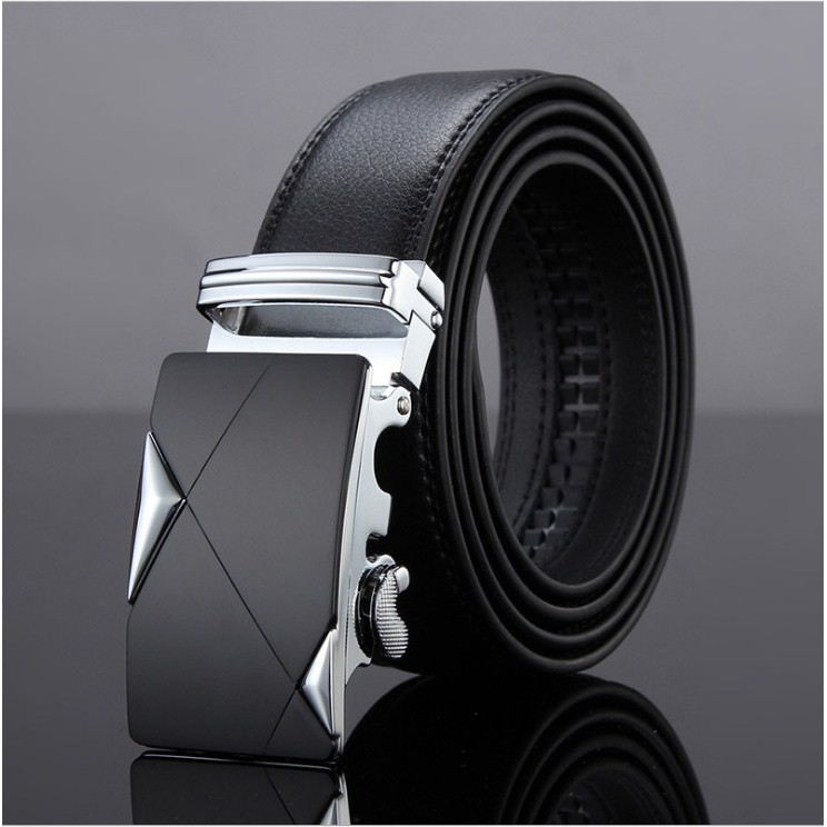 HITAM PRIA Men's Leather Belts Black Brown Automatic Rail Models men ...