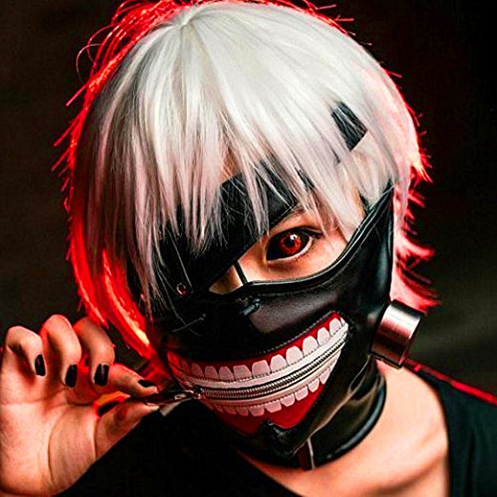 Tokyo Ghoul Kaneki Ken Cosplay Mask Halloween Party Cool Mask Prop Zipper Shopee Malaysia