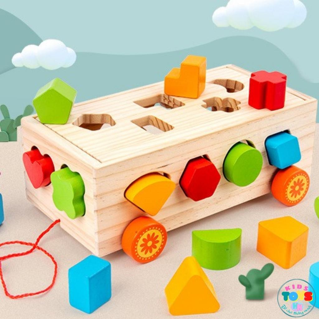 Smart Wooden Number and Cube Tractor Toy Helps Children Develop Intellect