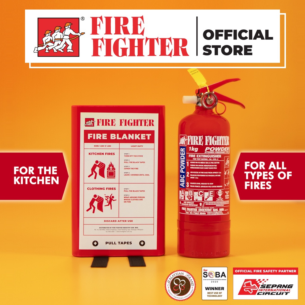 Mini Fireproof Pack (1kg Fire Extinguisher + Fire Blanket)