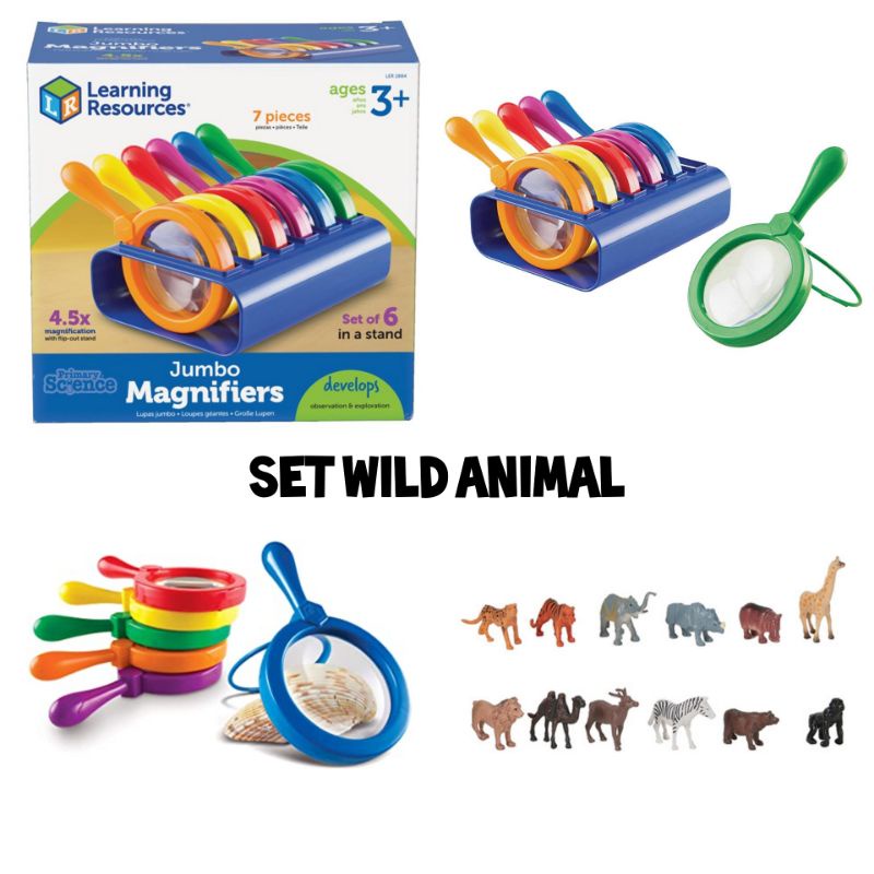 Learning Resources Jumbo Magnifiers combo with animals | Shopee Malaysia