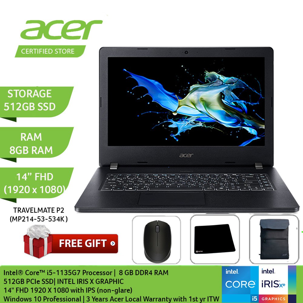 Acer Travelmate P2 TMP214-53-534K 14