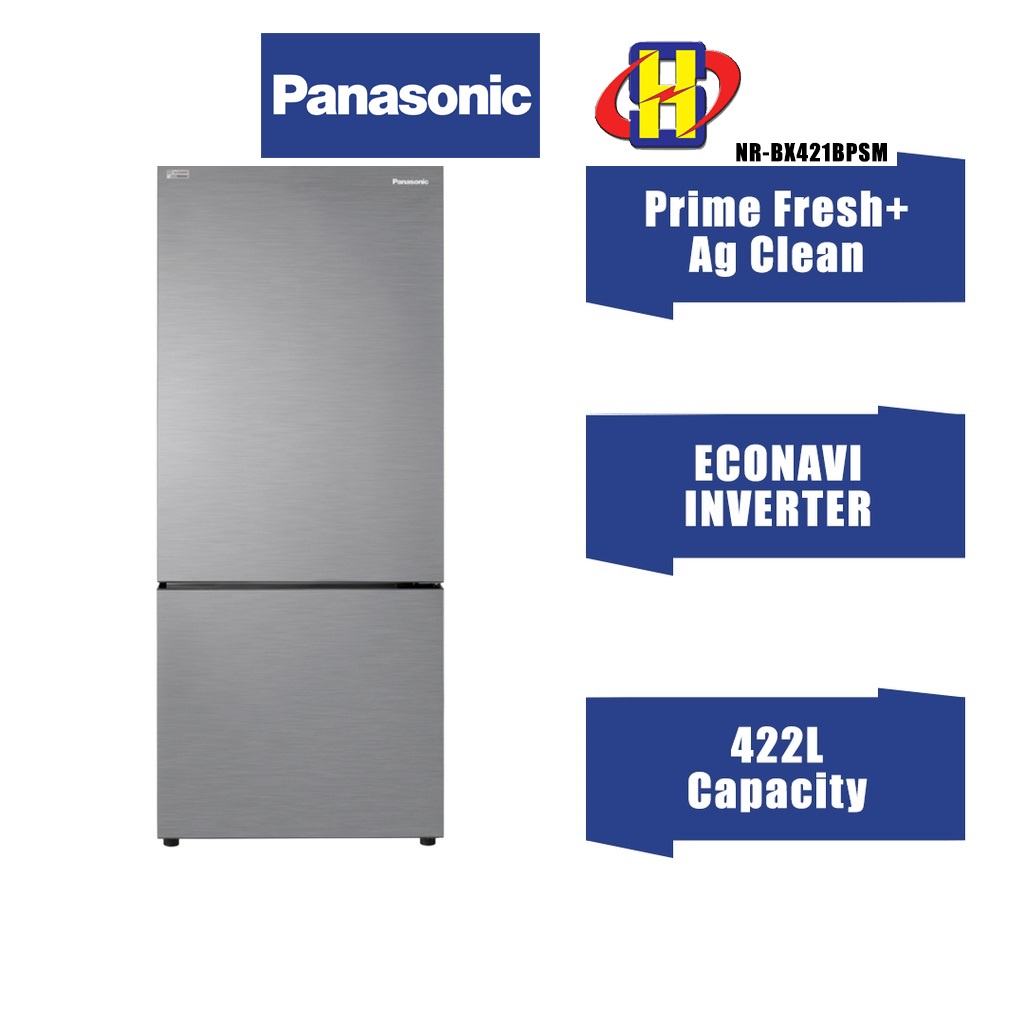 Panasonic Refrigerator (422L) ECONAVI Inverter Bottom Freezer Fridge NR