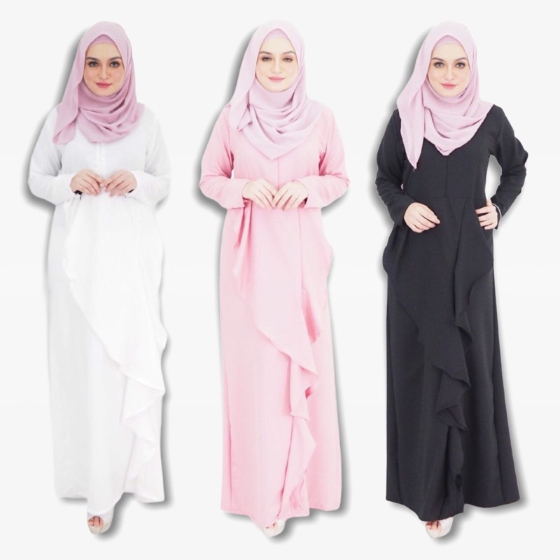 Front Zip Jubah Dress . XXS - 10XL . Muslimah Dinner Dress Plus Size ...