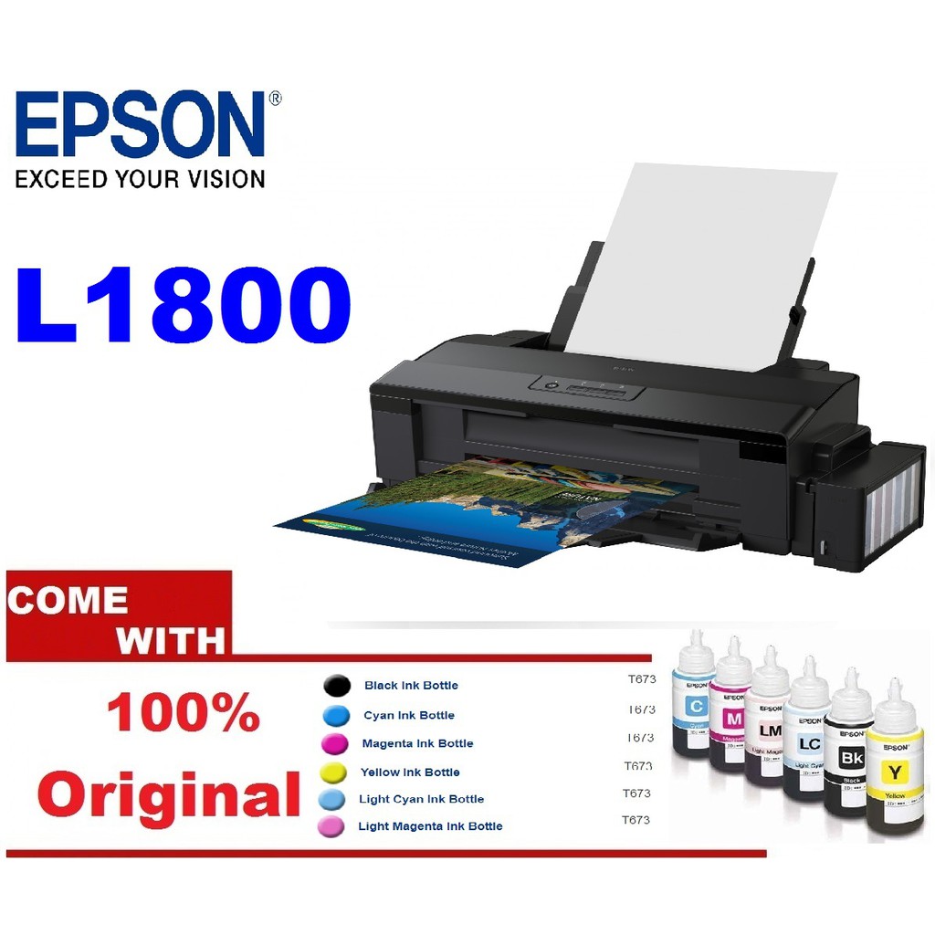 Epson L1800 A3 Photo 6 Colour Ink Tank Printer | Shopee ...