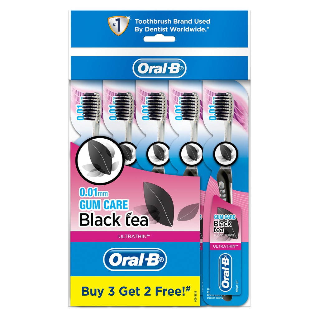 Oral-B UltraThin Gum Care Extra Soft Manual Toothbrush - Black Tea (5 ...