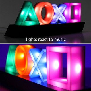 [Ready Stock] Voice Control Game Icon Light Dimmable Gaming Atmosphere lights USB Decorative Light Ornament Lamp For PS4 PS5