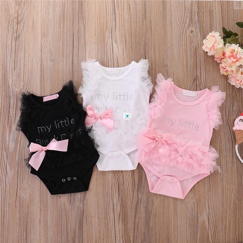 Baby Girl Romper Lovely My Little Pattern Dress Bodysuit Lace Newborn Jumpsuit Clothes for 0-12 Months