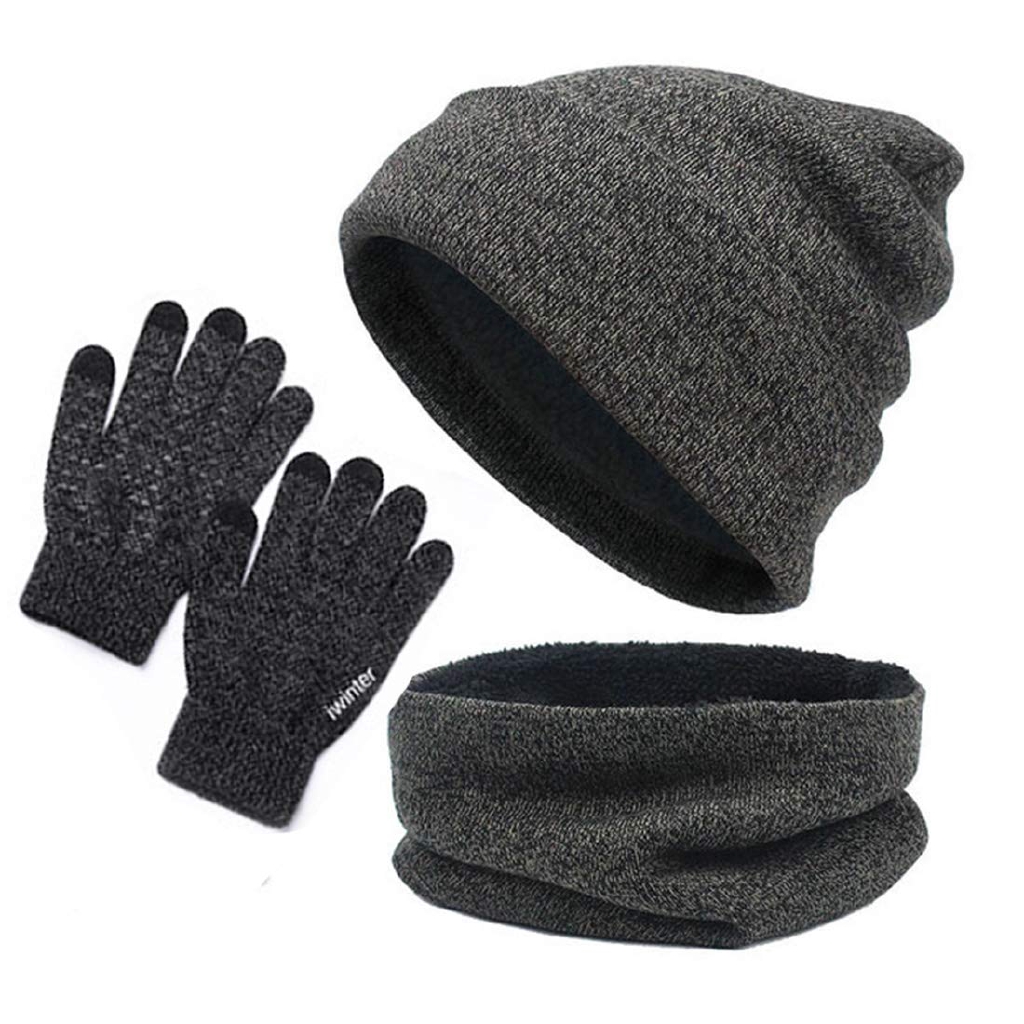 men's hat scarf gloves winter set