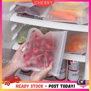 🍒CHERRY🍒 Food, Fruit & Vegetable  preservation Sealed Storage Bag reusable BPA FREE Silicone Kitchen Beg Simpanan Segar