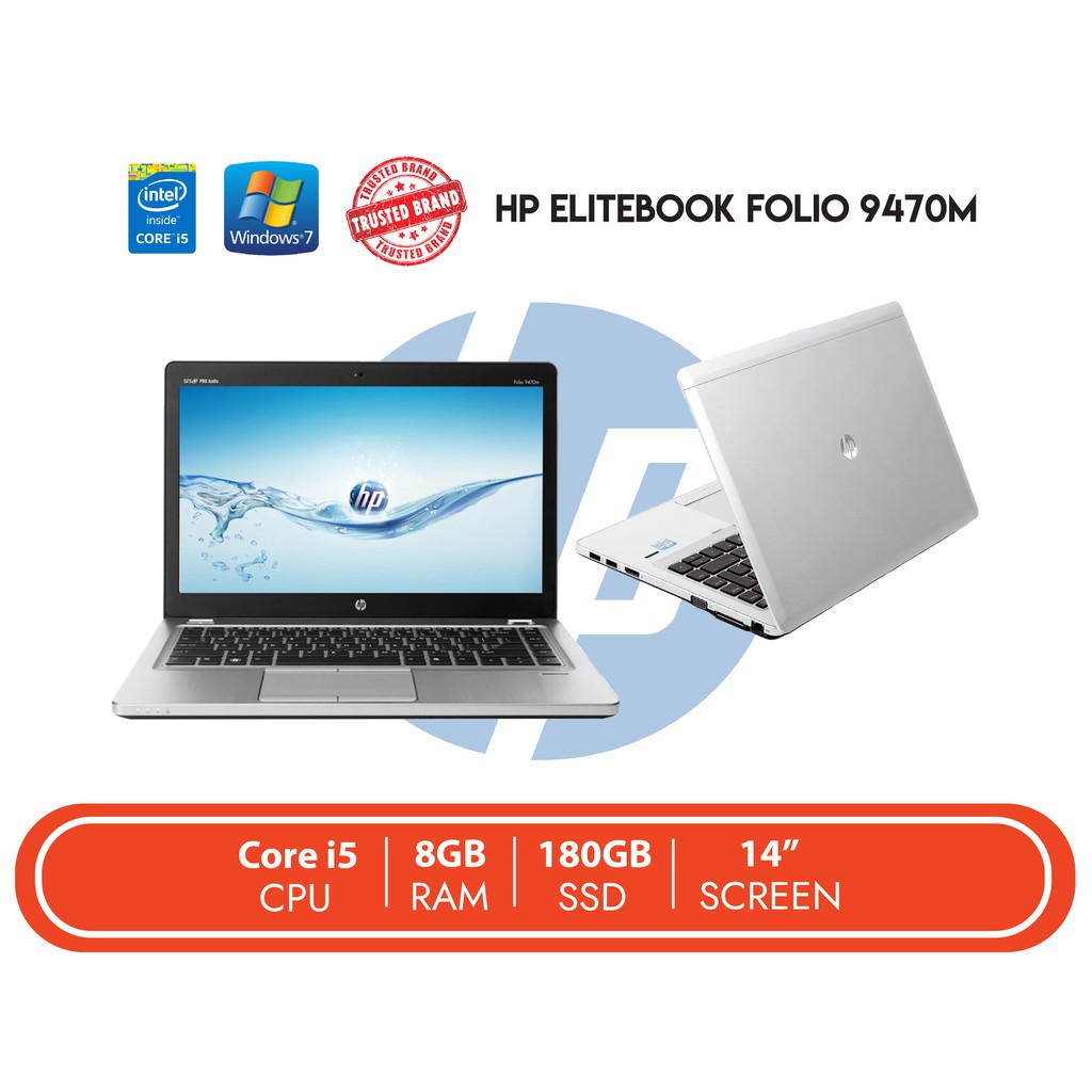 Hp Elitebook Folio 9470m Refurbish Core I5 8gb Ram 180gb Ssd Shopee Malaysia