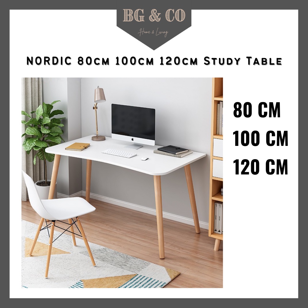 NORDIC 80cm 100cm 120cm Study Table Study Desk Office Table Computer   079319e1f82021cd4516f4bf0b8bd7cf