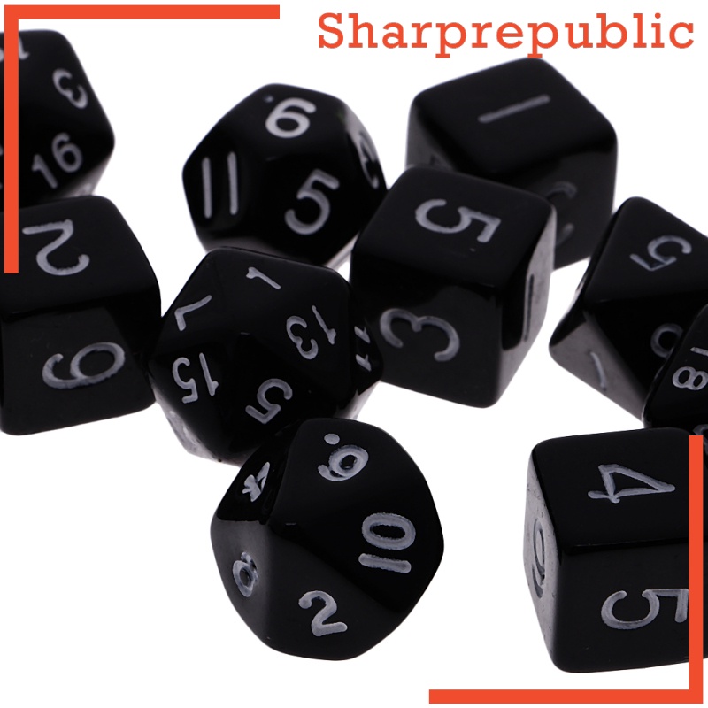 Sharprepublic 15 X Acrylic 4 Sided Rpg Black D4 D With Bag Game Dice For Wargame Shopee Malaysia