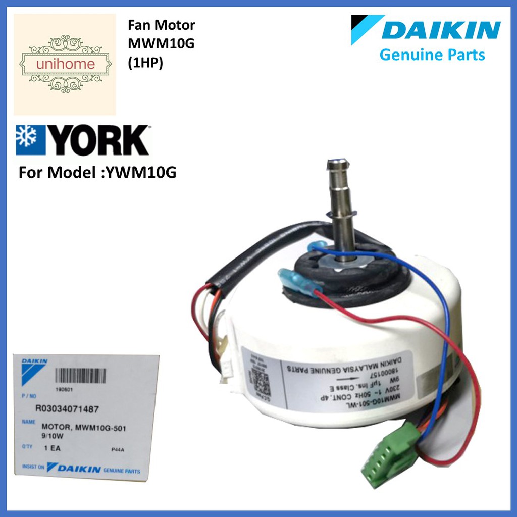 (Original Parts) Daikin Fan Motor MWM10G501 (1HP) Shopee Malaysia