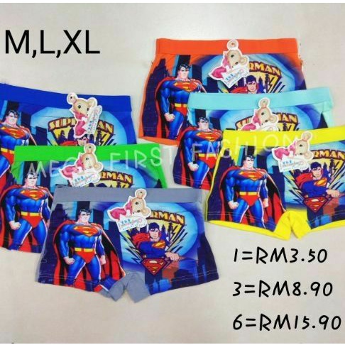 Underwear Kids Boy Cartoon小男孩卡通四角内裤cartoon Boxers Budak Lelaki