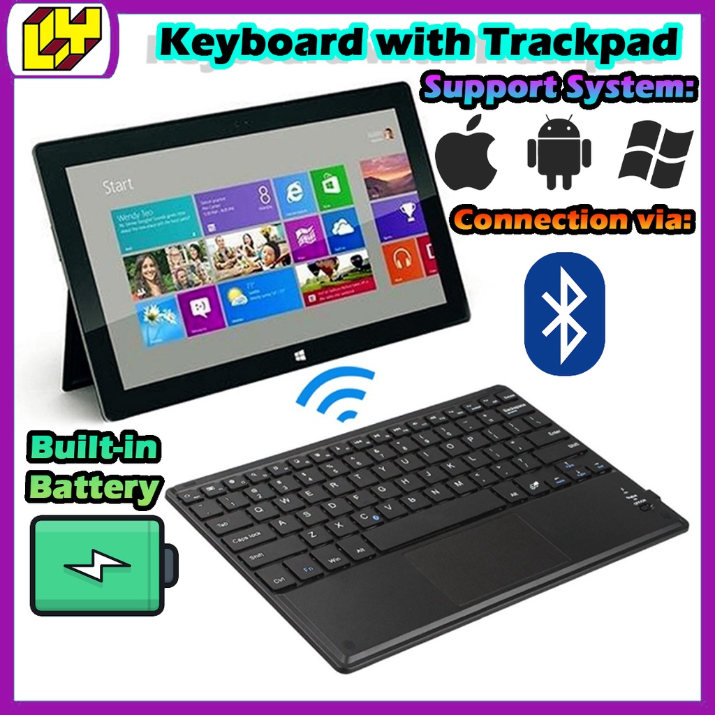 Keyboard with Touchpad for Tablet Bluetooth Keyboard with Trackpad