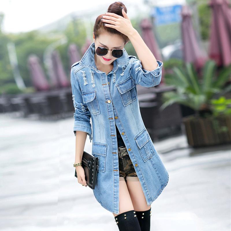 plus size long distressed denim jacket