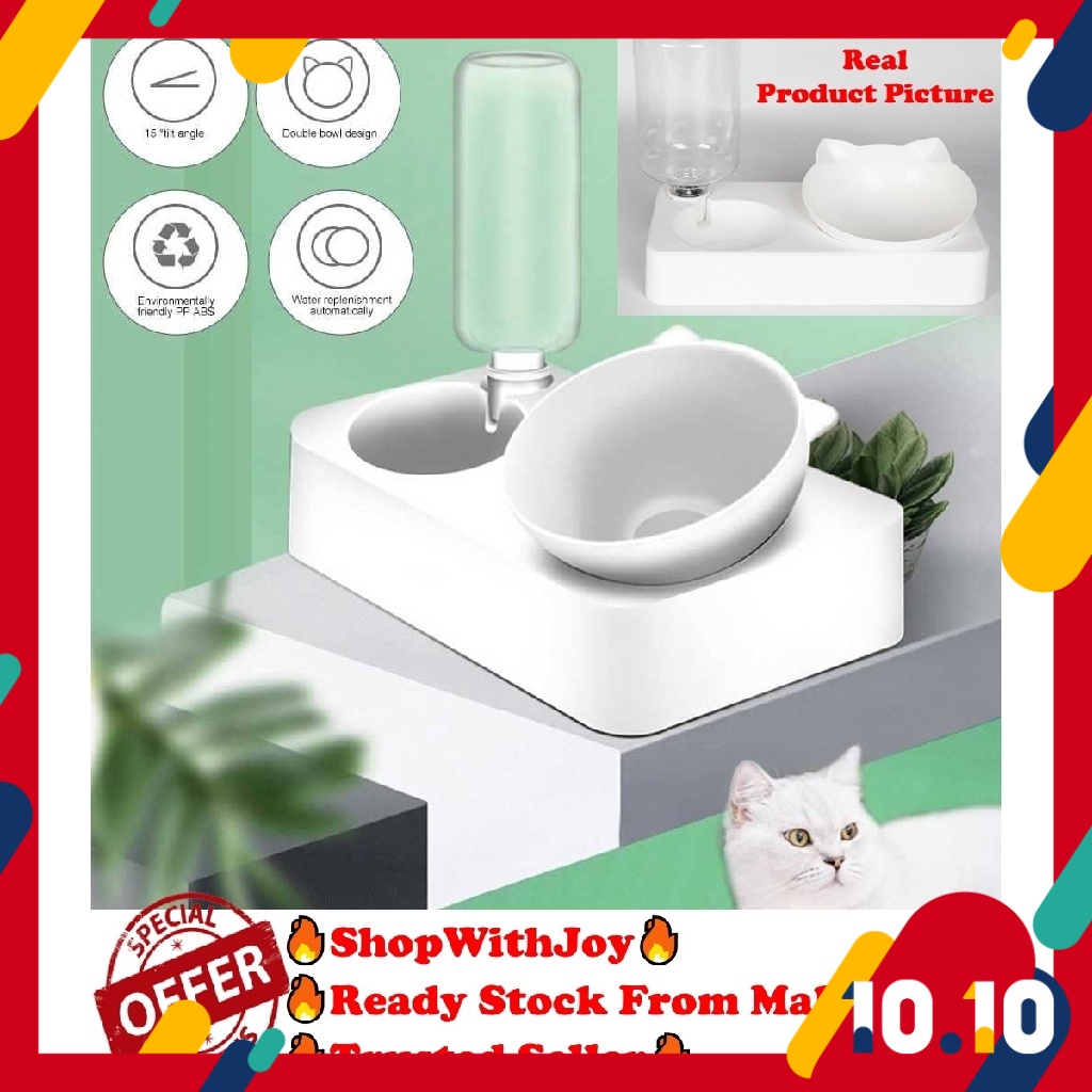 Buy Msia Ready Stock Cat Dog Food Water Bowl Dispenser 2 In 1 Kitten Bowl Cat Bowl Bekas Makanan Kucing Water Feeder Seetracker Malaysia