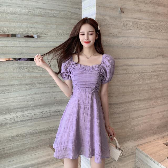 purple collar dress