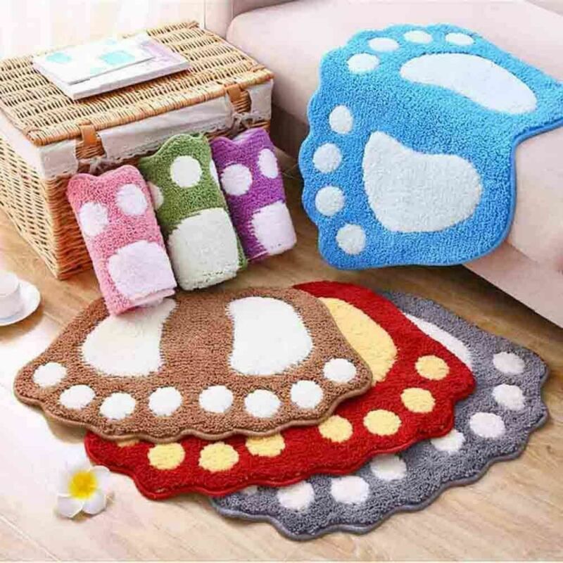 40 60cm Non Slip Bathroom Mat Toilet Rug Cute Big Feet Soft Absorbent Area Rug Doormat Floor Mat Shopee Malaysia