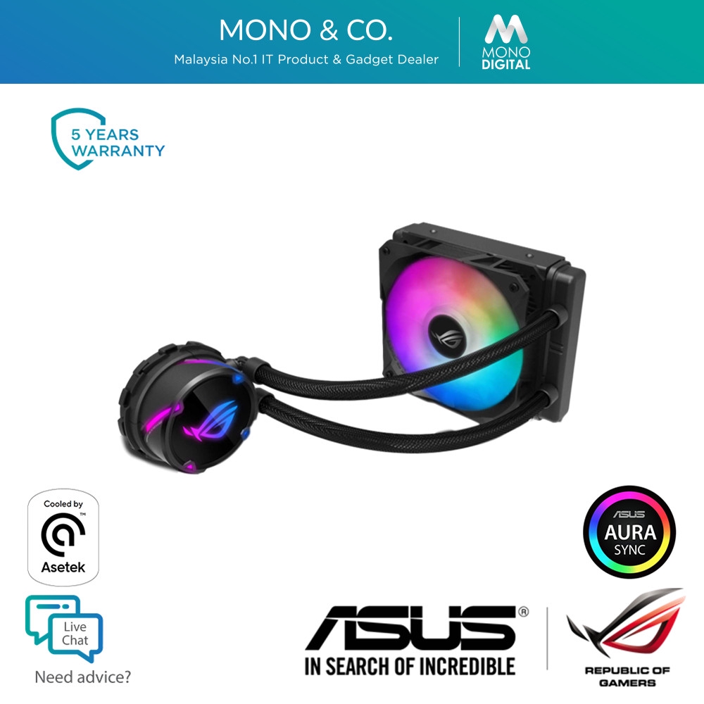 Asus ROG Strix LC 120 Rgb AllInOne CPU Liquid Cooler For PC With Aura