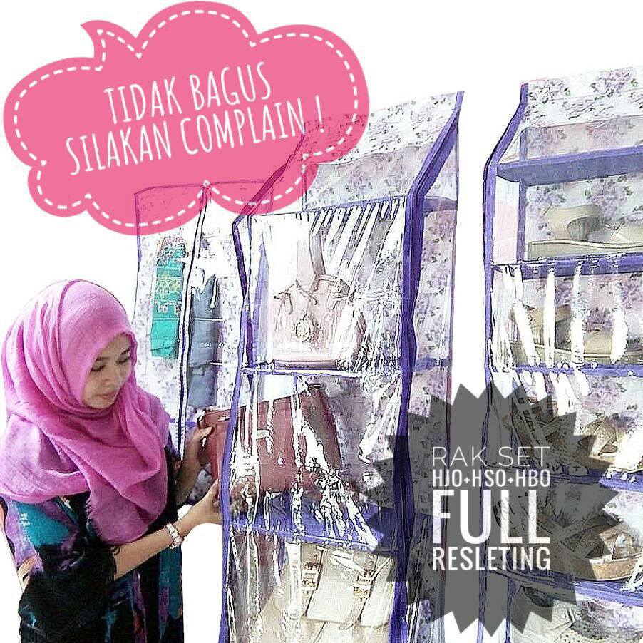 Shoe Rack + Bag Rack + Hijab Rack 3in1 Hanging Zipper Shopee Malaysia
