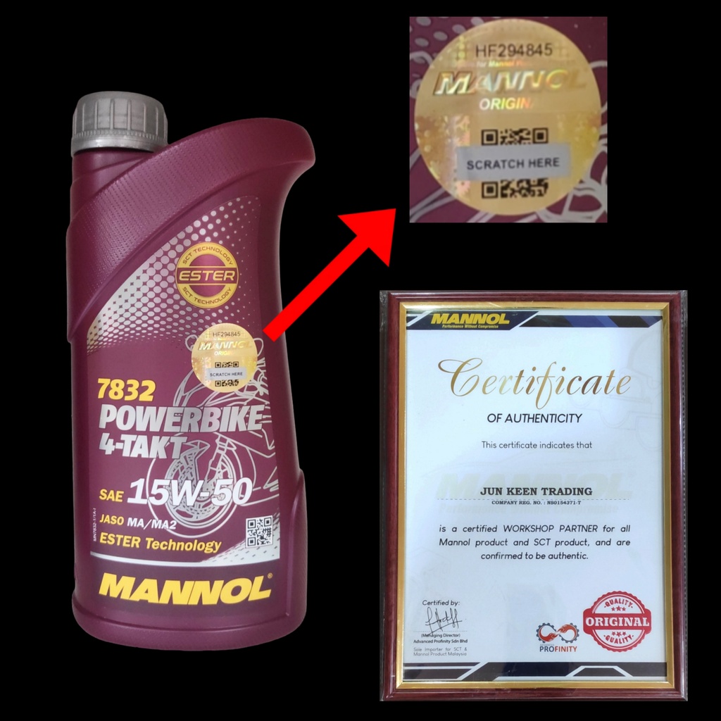 MANNOL 7832 POWERBIKE 4T 15W-50 15W50 Synthetic Engine Oil with Ester ...