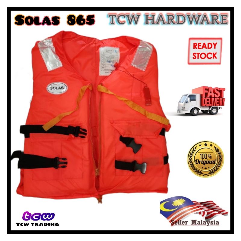 SOLAS 865 ADULT LIFE JACKET WITH WHISTLE FOR FISHING BOATING UP TO 120KG BODY WEIGHT