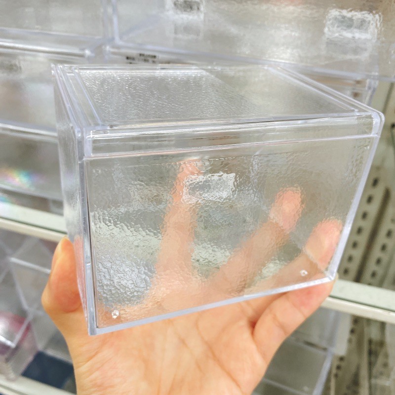 Daiso Storage Box Semi Transparent Display Box With Lid