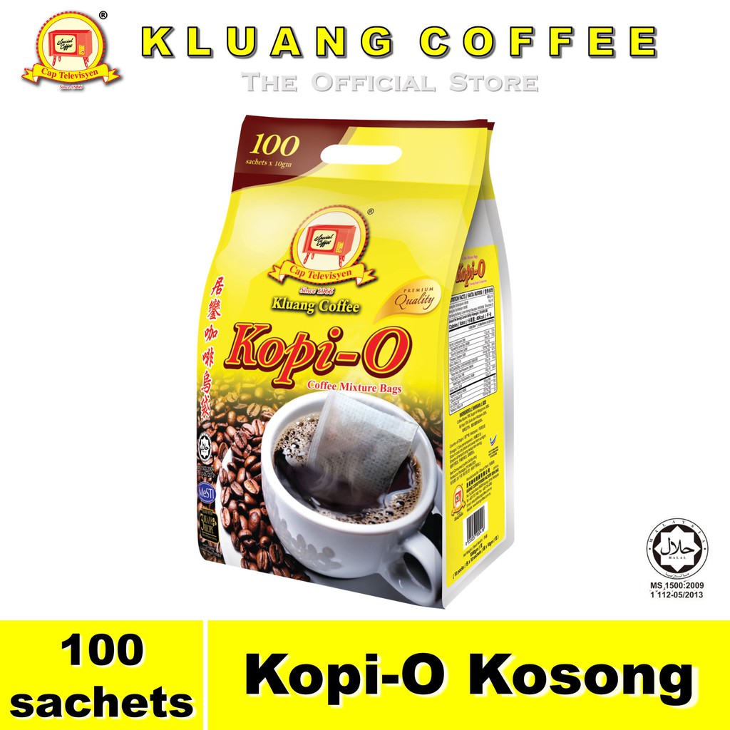 Kluang Coffee Cap Televisyen Kopi O Kosong Eco Pack (100 sachets x 1 ...