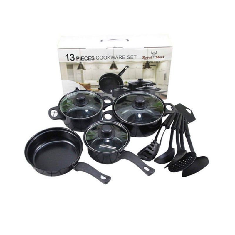ROYAL MARK COOKWARE SET 13 PCS (BLACK) Shopee Malaysia