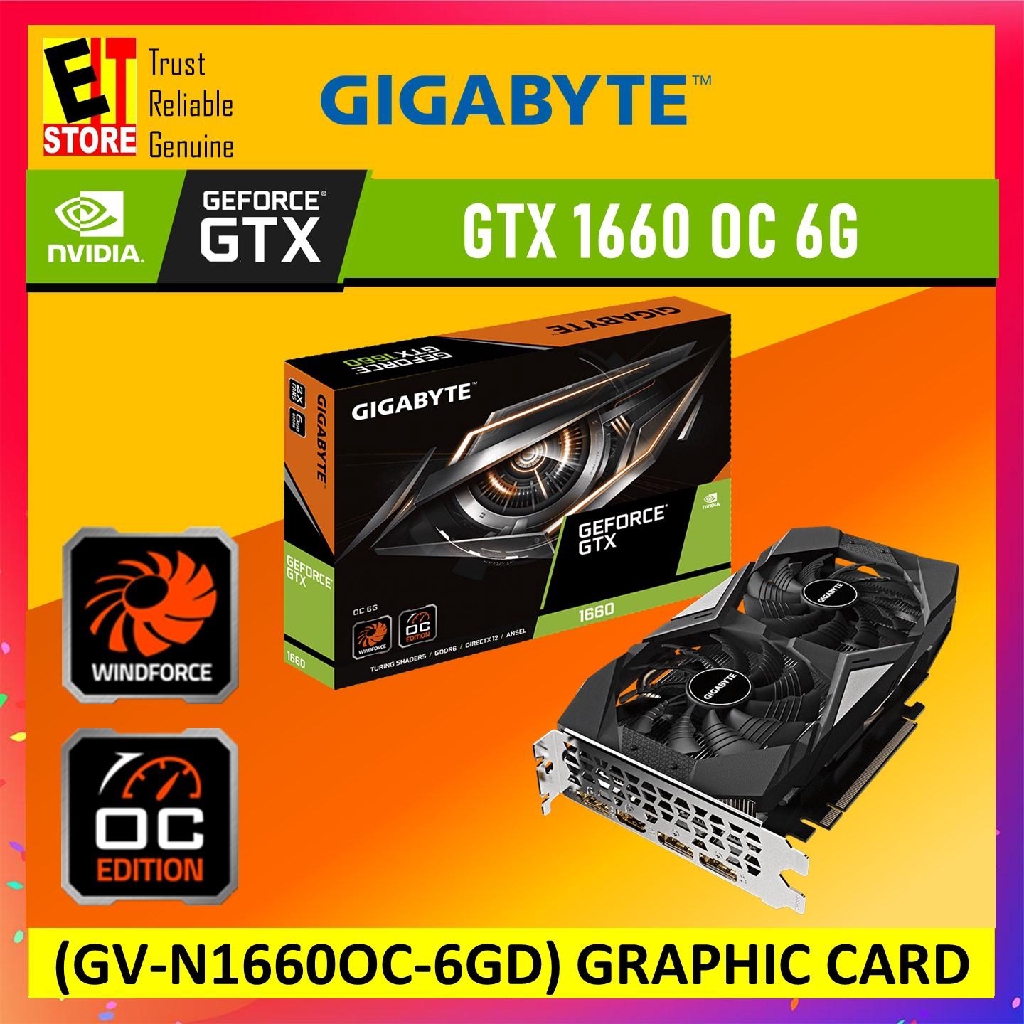 GIGABYTE GEFORCE GTX 1660 OC 6GB GRAPHIC CARD (GV-N1660OC-6GD)