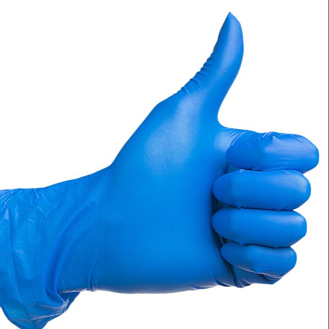 blue latex gloves powder free