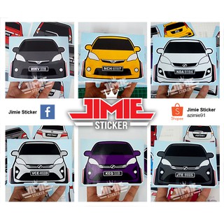 Car Sticker, Sticker Depan Kereta Perodua Alza, Custom 