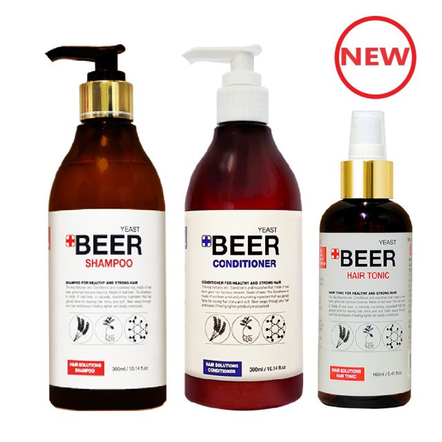 Homerose] Yeast Beer hair Shampoo 300ml, Conditioner 300ml, hair tonic  160ml, Scalp Treatments, Prevention of hair loss | Shopee Malaysia