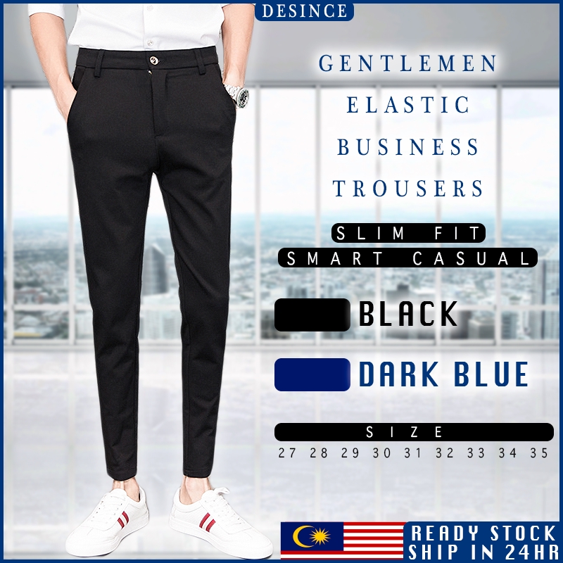 READY STOCK 😎 Men Smart Pants Business Formal Slim Fit ...