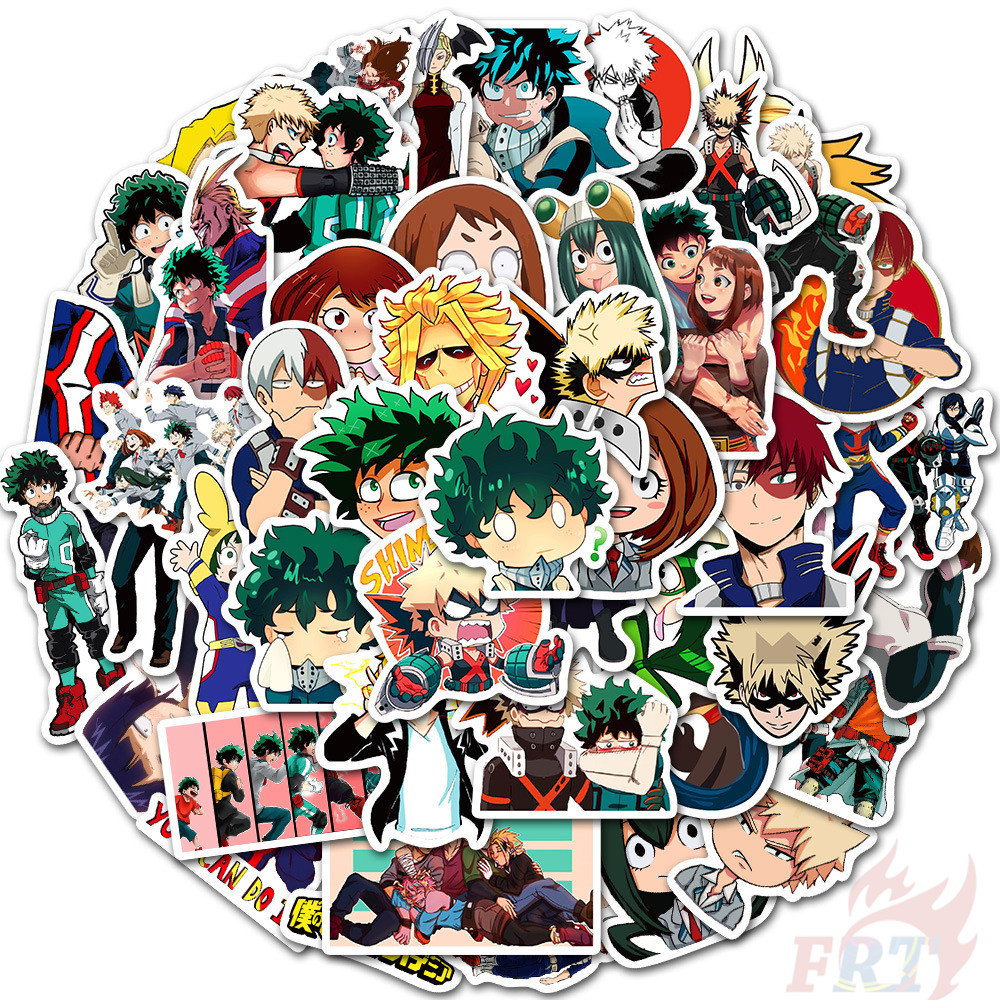 50Pcs/Set My Hero Academia Series 01 Stickers Midoriya Izuku Bakugou
