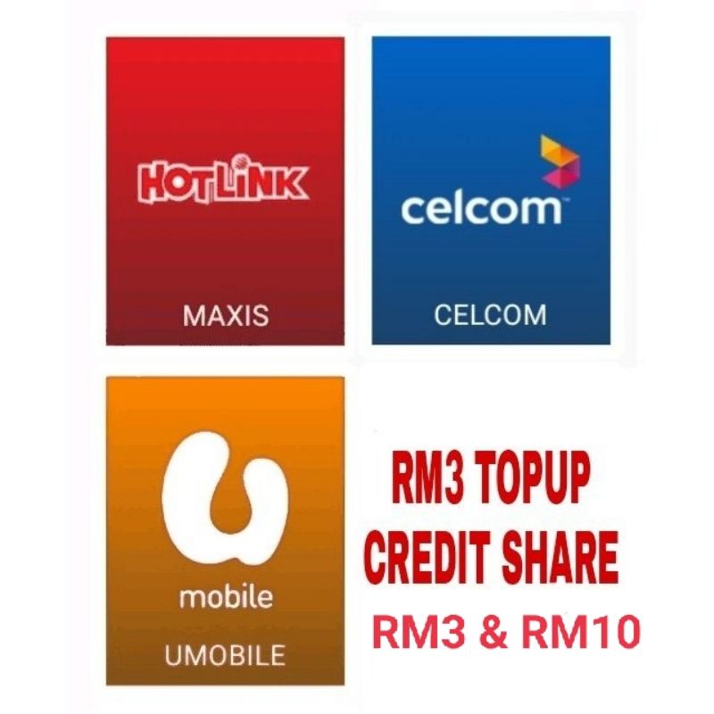 Topup Share Maxis Celcom Umobile Shopee Malaysia