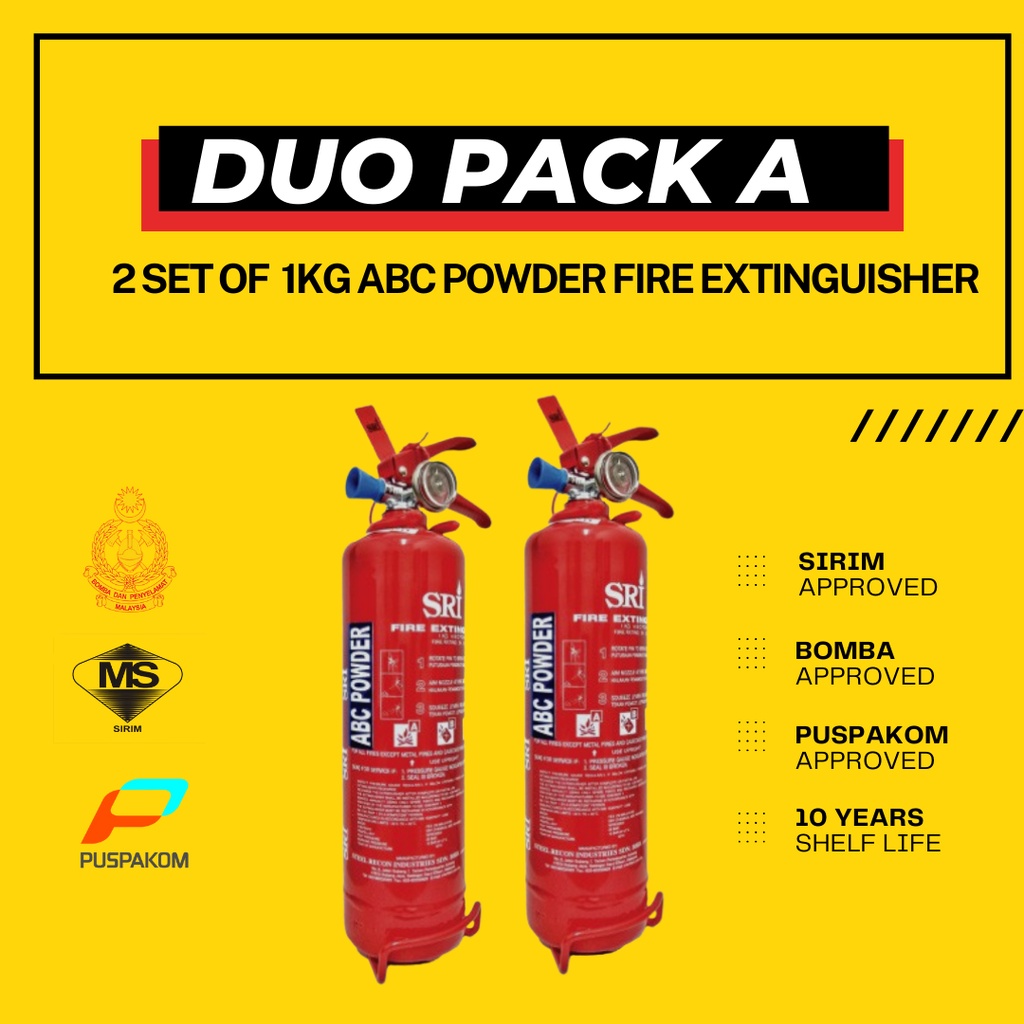 READY STOCK FIRE EXTINGUISHER DUO PACK A FOR HOME AND CAR (JOHOR SELLER