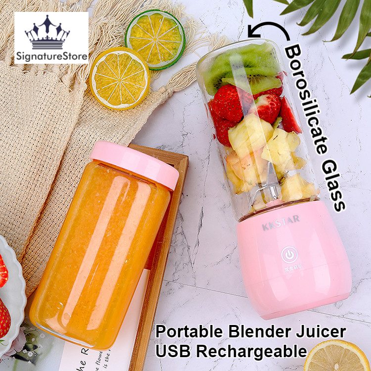 KKSTAR USB Portable Electric Fruit Juicer Glass Cup Bottle Mixer Battery Rechargeable Cordless Juice Blender Juicer