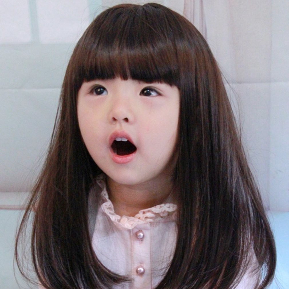 🔶SF🔶Lovely Boys Girls Hair Natural Wig Black long straight Full Head  Children Wigs Kids Daily Hairpiece | Shopee Malaysia