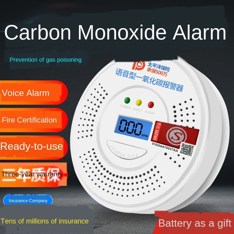 Spot Carbon Monoxide Alarm Household Coal Stove Leak Indoor Soot Gas Detector Cellular Gascodetector Shopee Malaysia